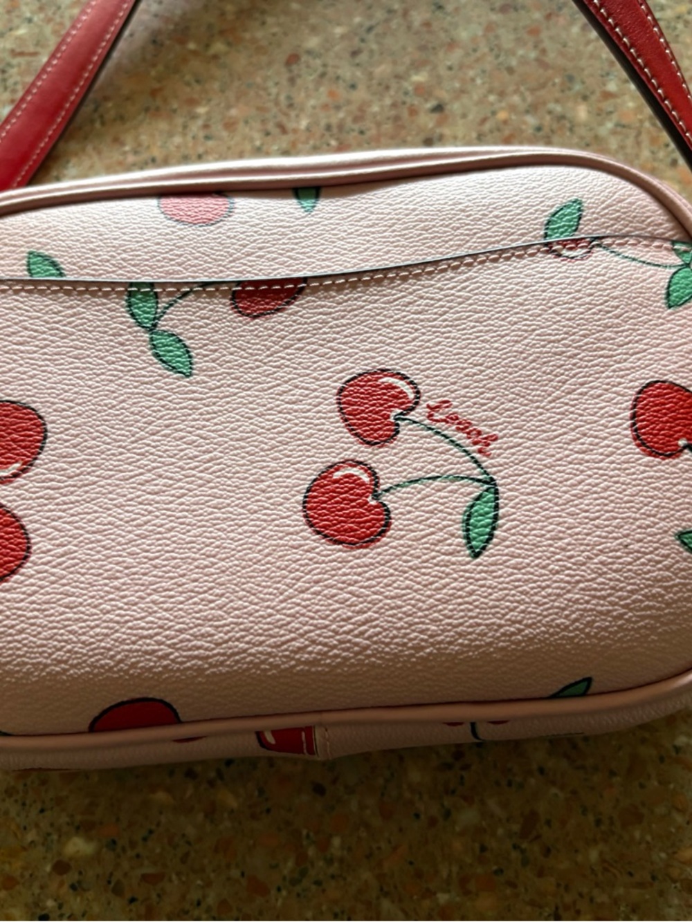 Coach Pink & Red Cherry Print Crossbody Bag - Picture 4 of 4